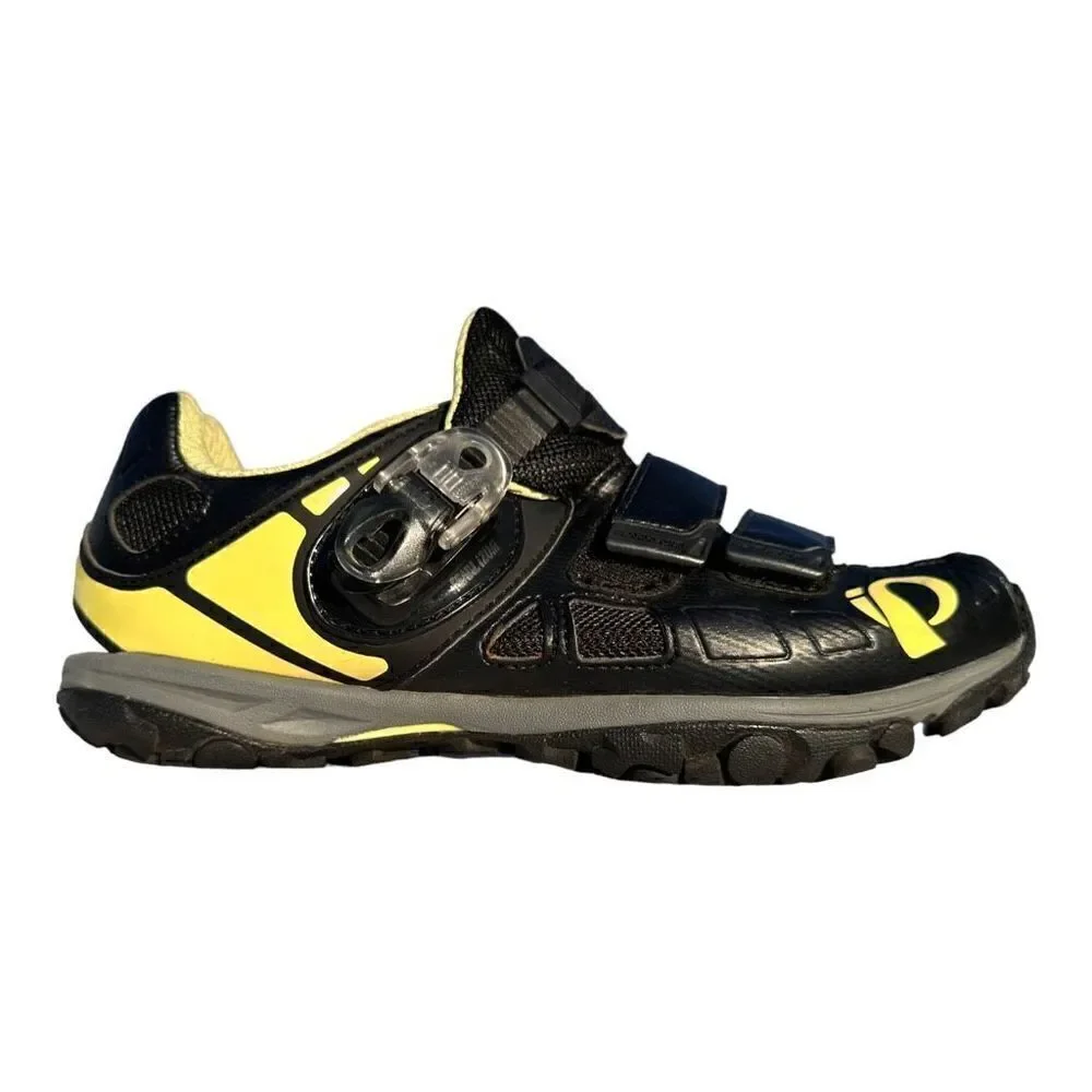 Pearl Izumi x-Alp Enduro IV clip on bicycle shoes women’s size 11.5 black yellow